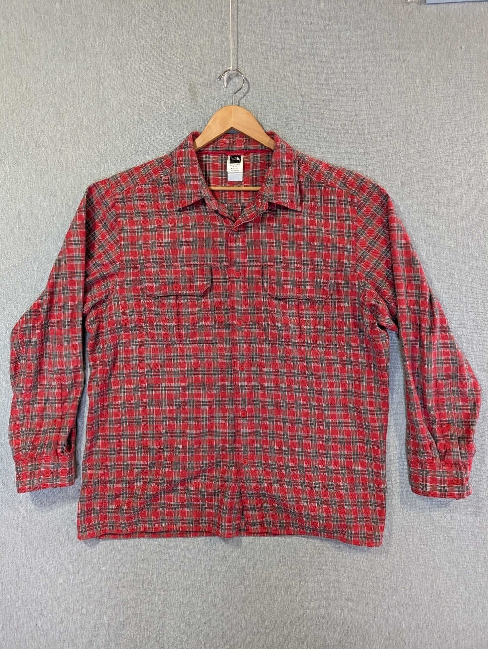 The North Face Plaid Flannel Shirt Men's XL Red Button Up